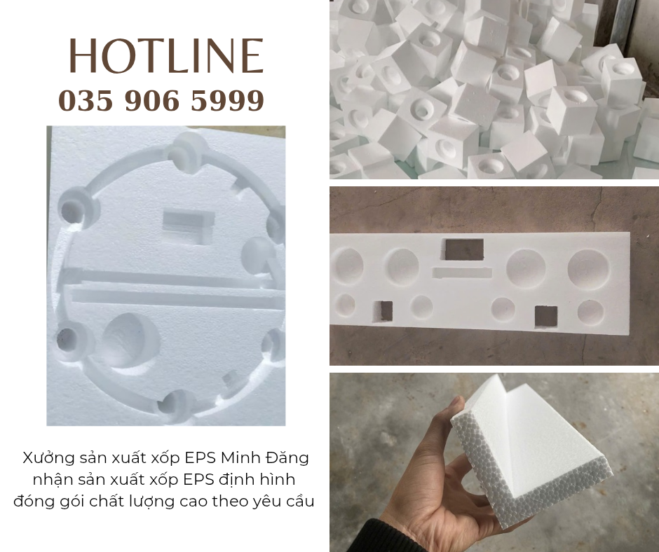 Kinh Bắc chuyên sản xuất, gia công xốp EPS định hình đóng gói hàng hóa: cách nhiệt, chống ẩm, chống sốc